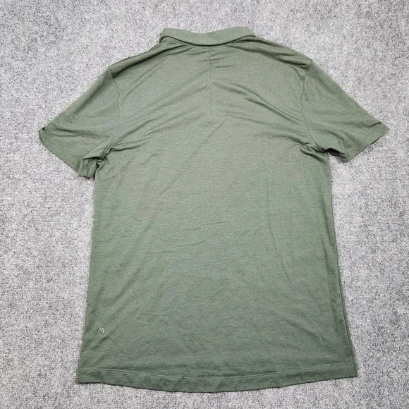 Lululemon Polo Shirt Mens Mdeium Green Athletic Golf Performance‎ Lightweight - Picture 2 of 7